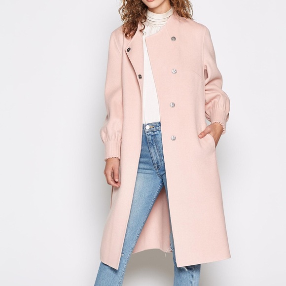 🔥SOLD🔥Joie NWT Pink Double Face Wool Blend Coat - Picture 2 of 8